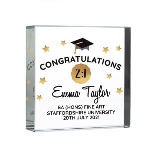 Personalised Congratulations Graduation Glass Gift Token