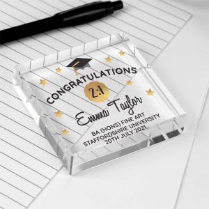 Personalised Congratulations Graduation Glass Gift Token