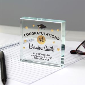 Personalised Congratulations Graduation Glass Gift Token