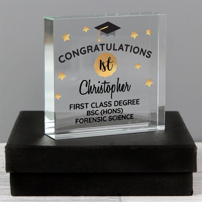 Personalised Congratulations Graduation Glass Gift Token