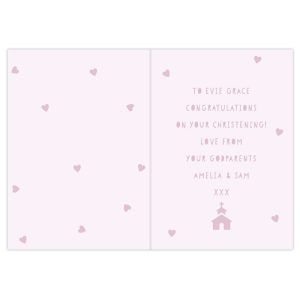 Girl's Personalised Pink Paper Cut Style Card