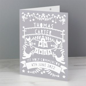 Personalised Grey Paper Cut Style Card