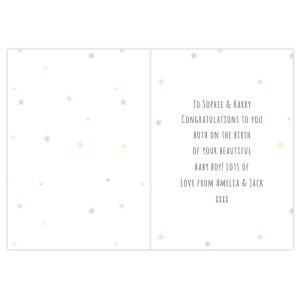 Personalised Teddy & Balloons Baby Card