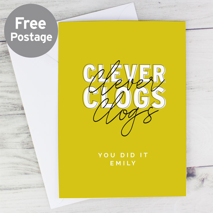 Personalised Clever Clogs Card - Exam Success