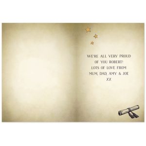 Personalised Gold Star Graduation Card