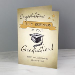 Personalised Gold Star Graduation Card