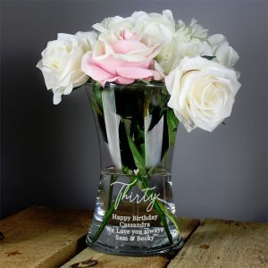 Personalised Big Age Glass Vase Special Birthday Gift