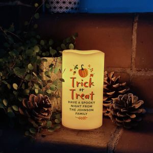 Personalised Trick or Treat LED Halloween Candle
