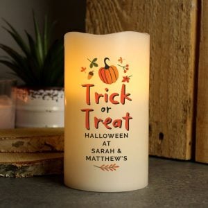 Personalised Trick or Treat LED Halloween Candle