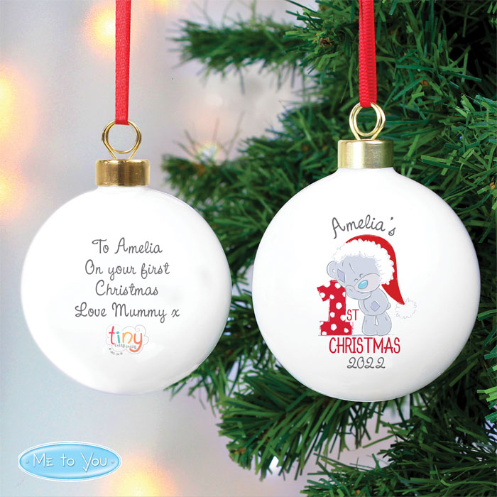 Personalised Tiny Tatty Teddy My 1st Christmas Bauble