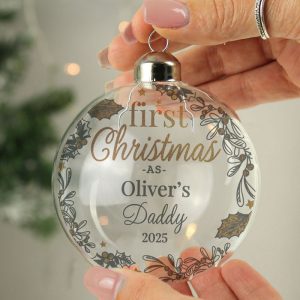 Personalised First Christmas As... Glass Tree Bauble