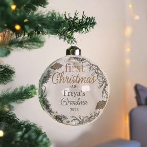 Personalised First Christmas As... Glass Tree Bauble