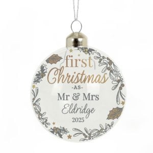 Personalised First Christmas As... Glass Tree Bauble