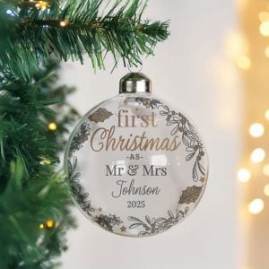 Personalised First Christmas As... Glass Tree Bauble