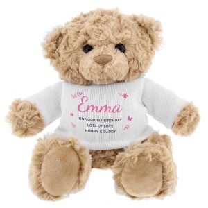 Girl's Personalised Pink Name & Message Teddy Bear