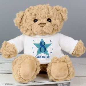 Boy's Personalised Blue Birthday Teddy Bear