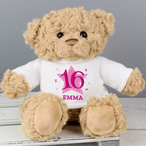 Girl's Personalised Pink Birthday Teddy Bear