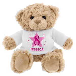 Girl's Personalised Pink Birthday Teddy Bear