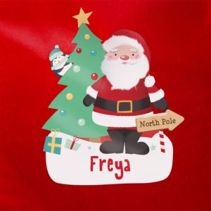 Personalised Santa Luxury Pompom Red Sack