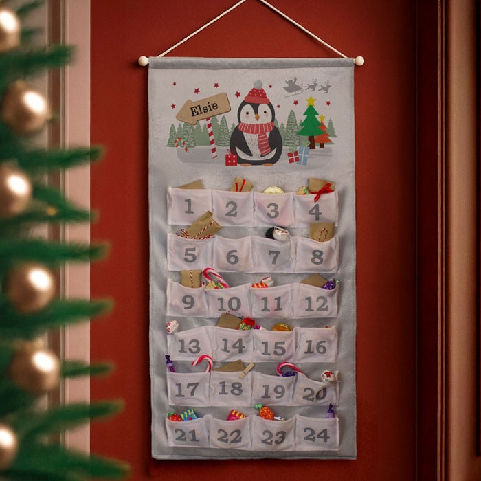 Personalised Christmas Penguin Fabric Advent Calendar
