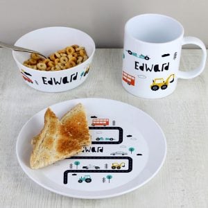 Personalised Little Car Breakfast Set BPA-Free Plastic