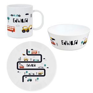 Personalised Little Car Breakfast Set BPA-Free Plastic