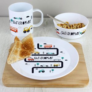 Personalised Little Car Breakfast Set BPA-Free Plastic