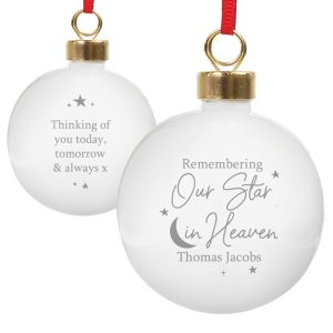 Personalised Our Star In Heaven Memorial Christmas Bauble