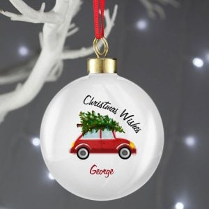 Personalised Driving Home For Christmas Tree Bauble