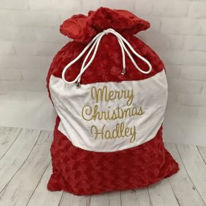 Personalised Plush Christmas Sack - Red, Grey or White