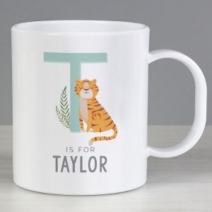 Children's Personalised Animal Alphabet Plastic Mug