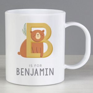 Children's Personalised Animal Alphabet Plastic Mug