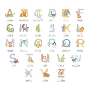 Children's Personalised Animal Alphabet Plastic Mug