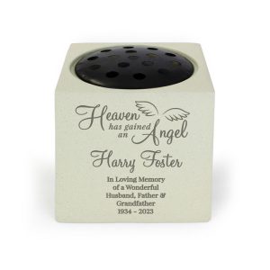 Personalised Little Angel Memorial Graveside Flower Holder