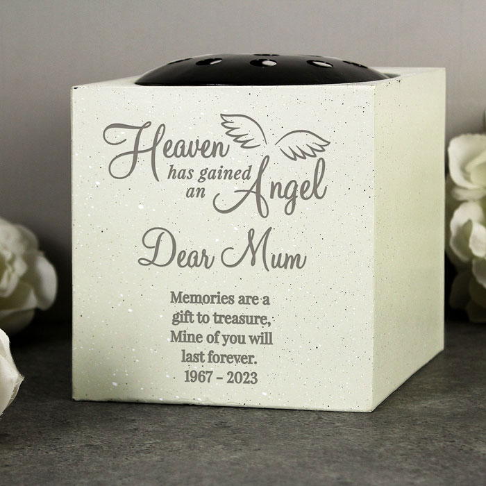 Personalised Little Angel Memorial Graveside Flower Holder