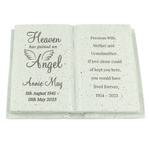 Personalised Angel Memorial Book Graveside Ornament