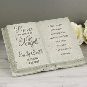 Personalised Angel Memorial Book Graveside Ornament