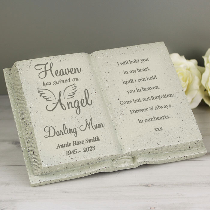 Personalised Angel Memorial Book Graveside Ornament