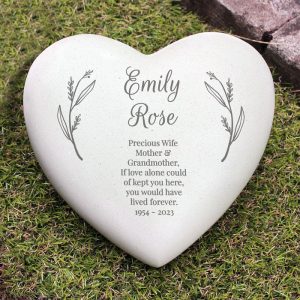 Personalised Heart Memorial Ornament Any Text