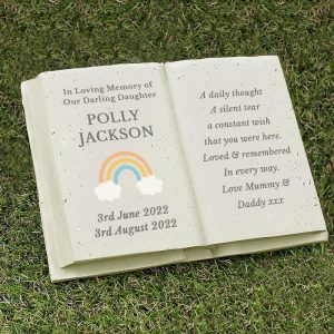 Personalised Rainbow Memorial Book Ornament