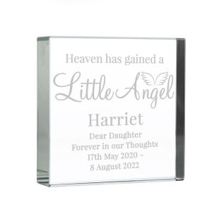 Personalised Little Angel Large Crystal Child Memorial Token
