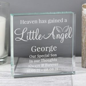 Personalised Little Angel Large Crystal Child Memorial Token