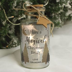 Personalised Christmas Tree LED Glass Jar Decoration