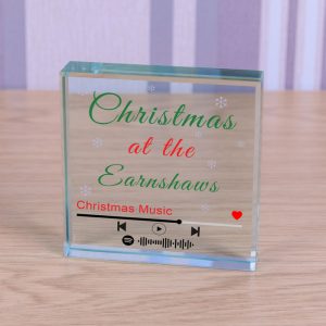 Personalised Glass Token With Christmas Music Playlist