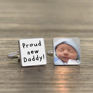 Proud New Daddy Photo Cufflinks
