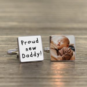 Proud New Daddy Photo Cufflinks