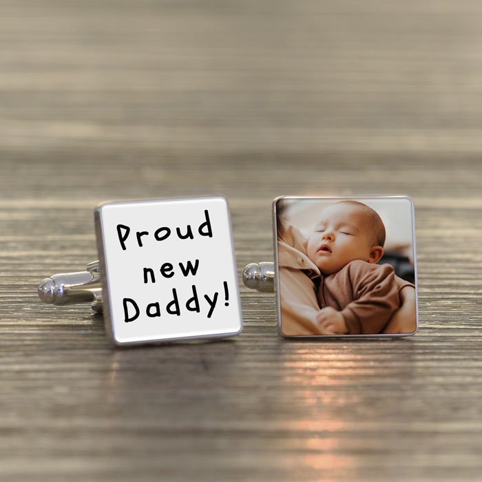 Proud New Daddy Photo Cufflinks