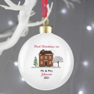 Personalised New Home Cosy Christmas Tree Bauble