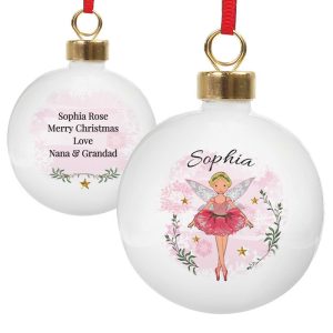 Personalised Sugar Plum Fairy Christmas Tree Bauble