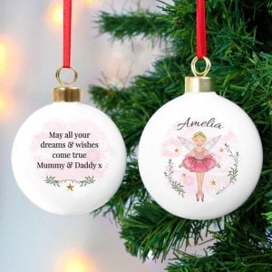 Personalised Sugar Plum Fairy Christmas Tree Bauble